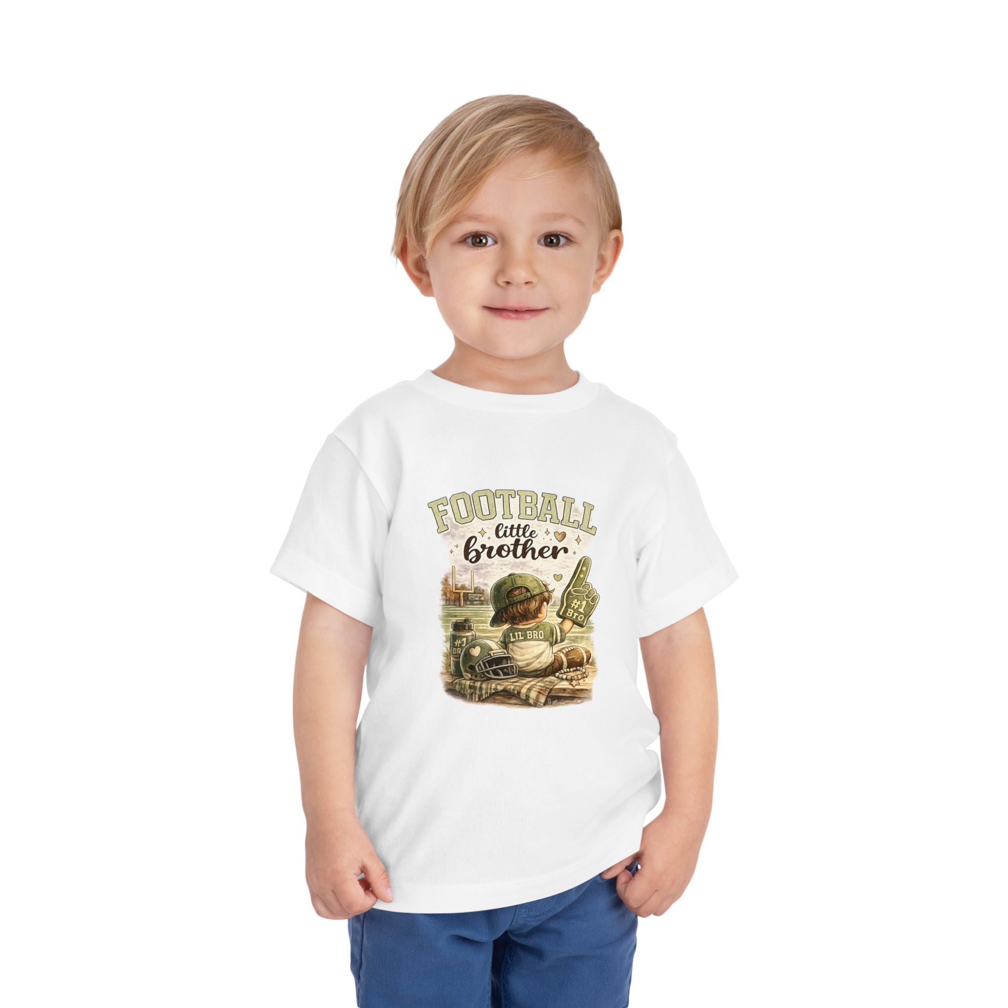 Toddler Football Big Brother T‑Shirt — Cute Vintage Helmet & Ball Design