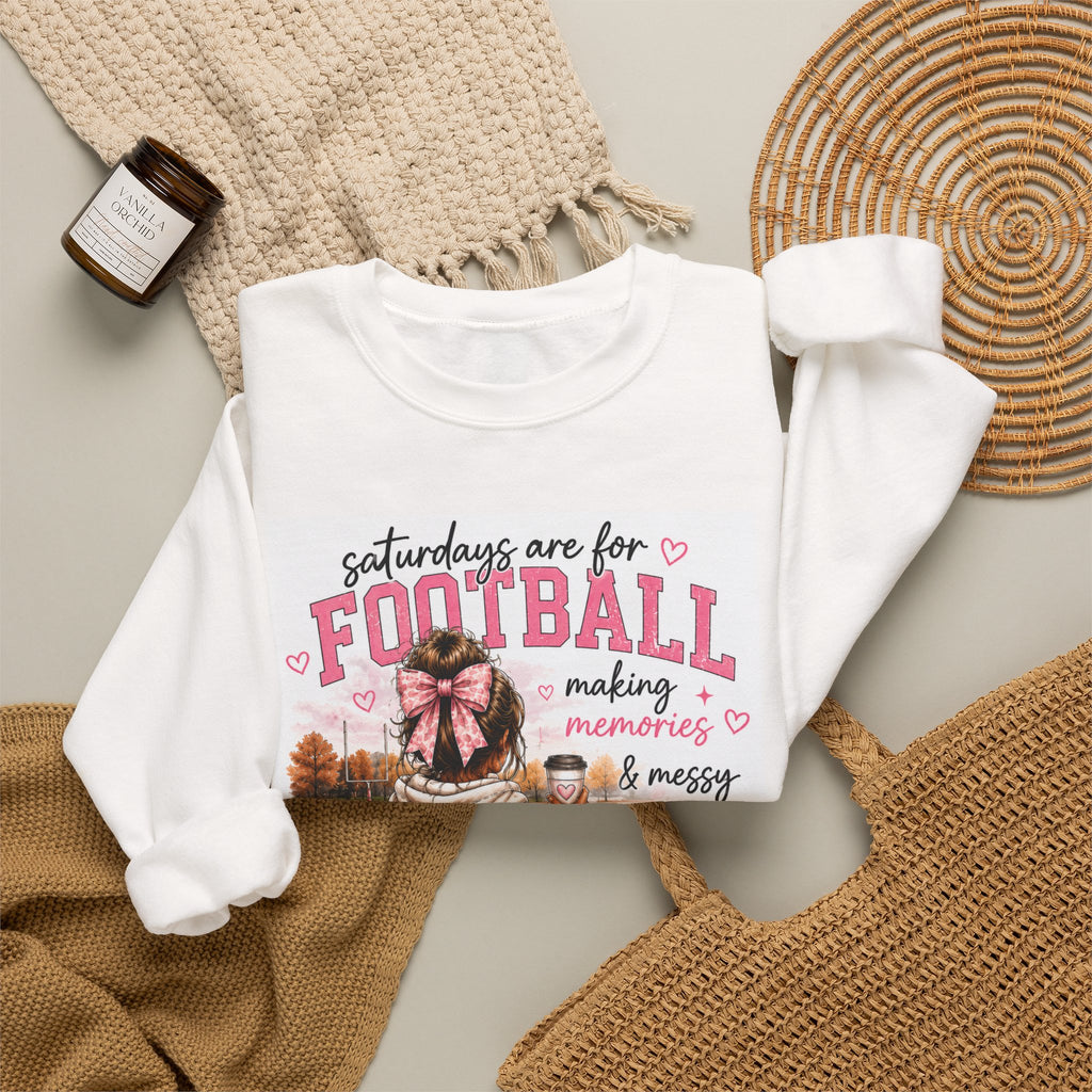 Football Mom Crewneck Sweatshirt – “Saturdays Are for Football” Game Day Pullover