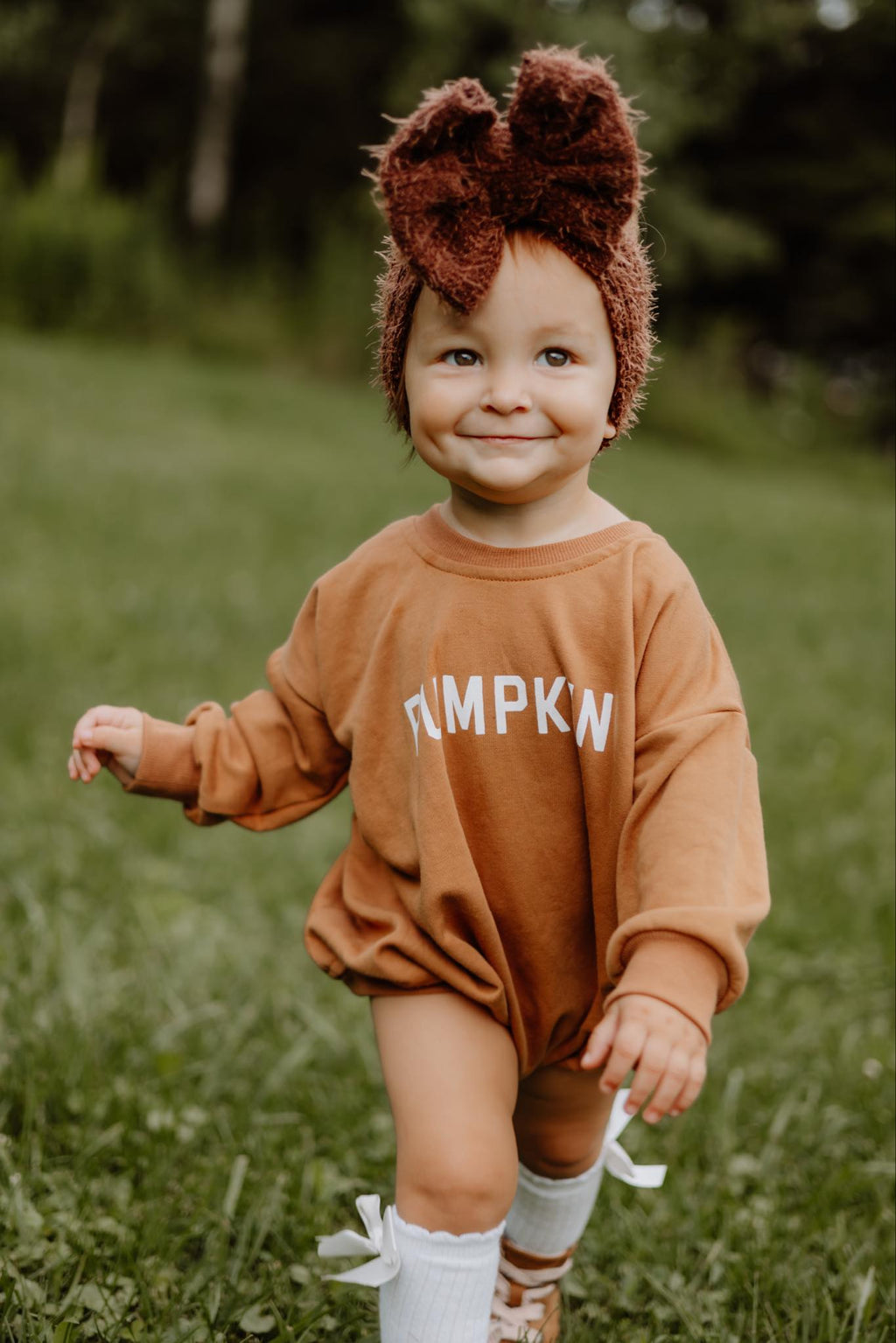 Pumpkin Sweatshirt or Sweatshirt Romper - Cream or Orange