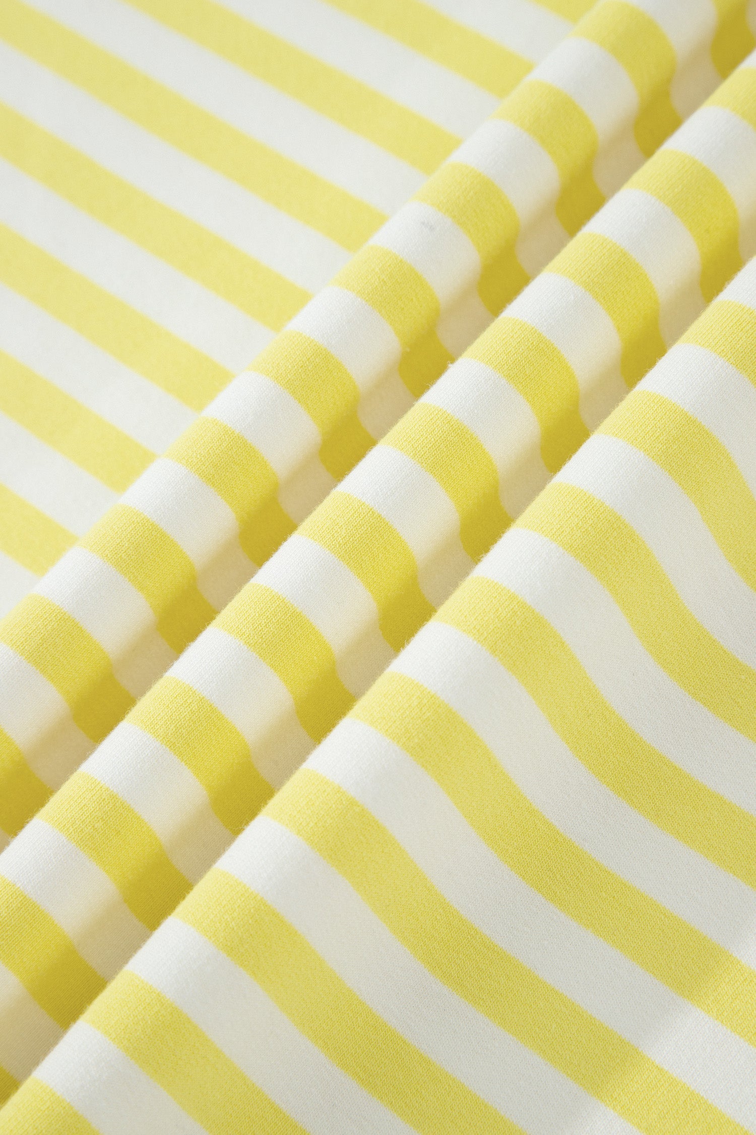 Yellow Stripe Colorblock Trim V Neck Tee Drawstring Elastic Waist Short Set