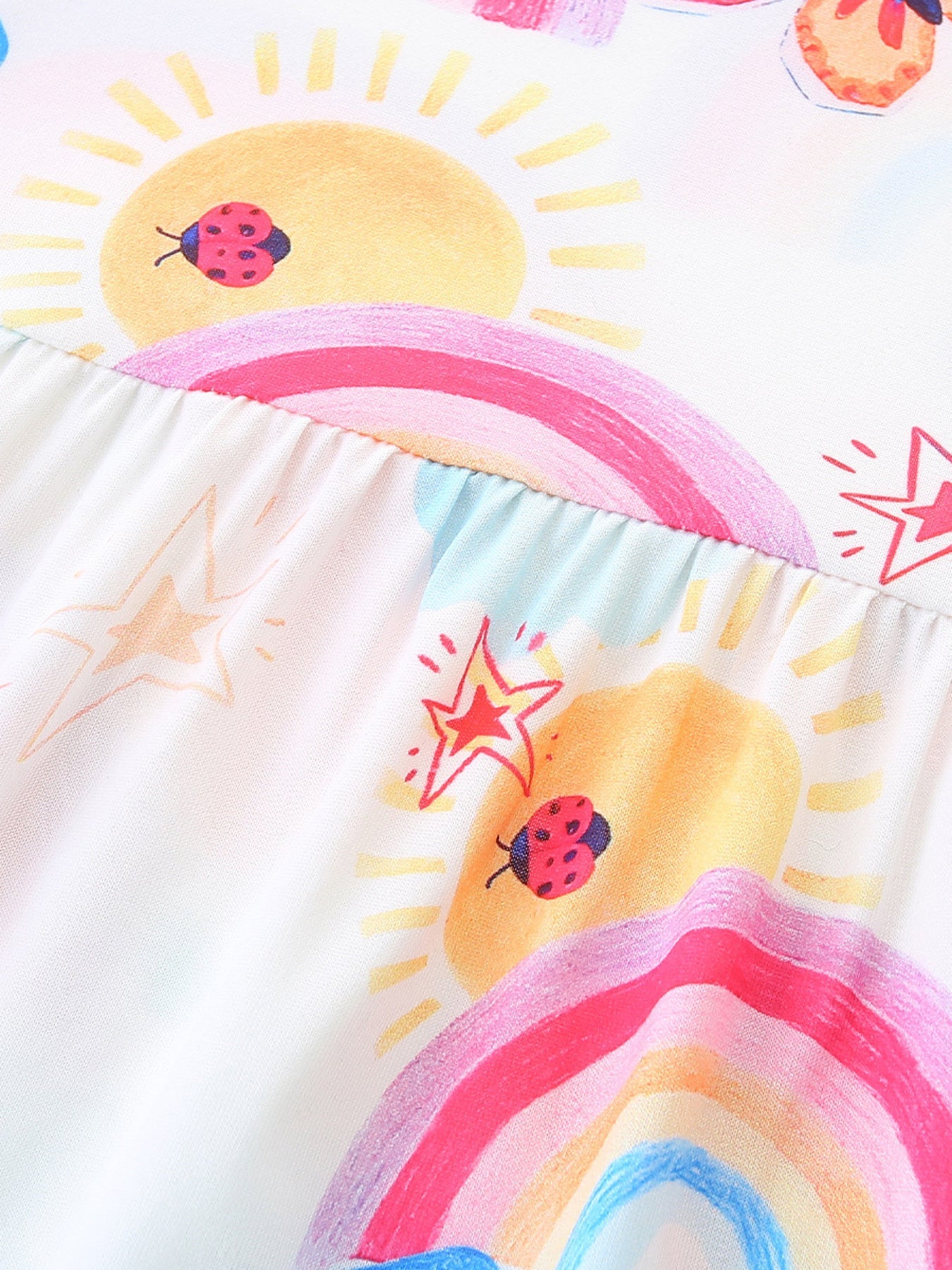 Children's Rainbow Butterfly Print Casual Dress