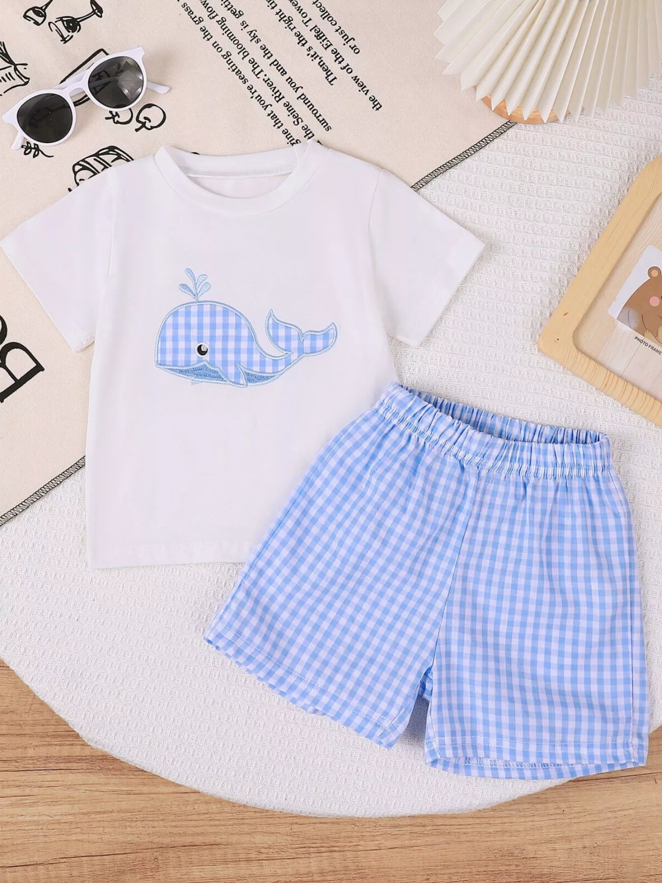 Children's Shark Round Neck Tee & Pants Set